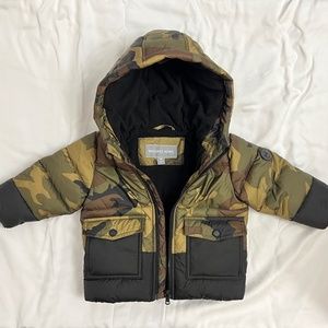 Michael Kors camo baby puffer jacket, 18M